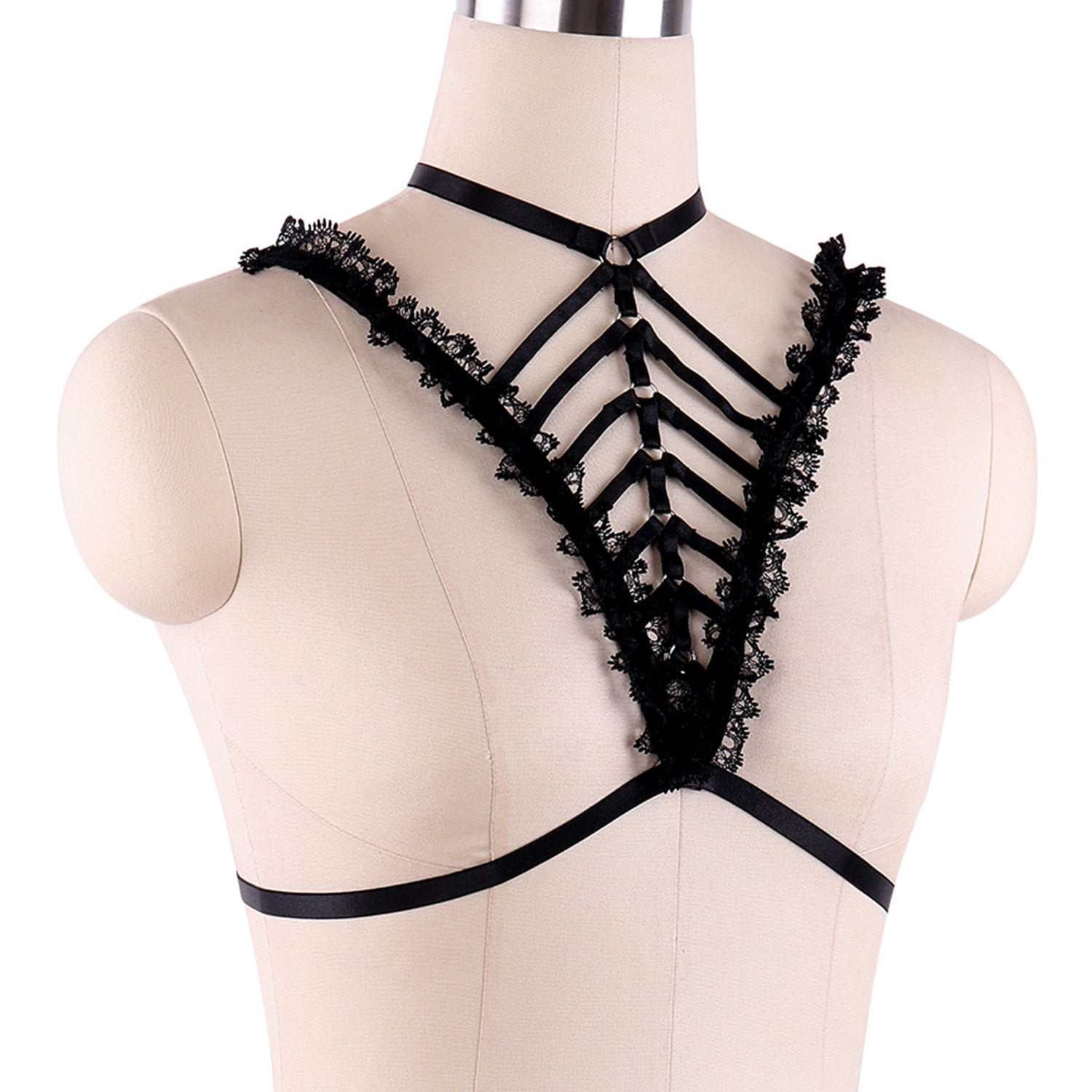 Nasty Bra for Sexy Couples Black Body Harness Lingerie