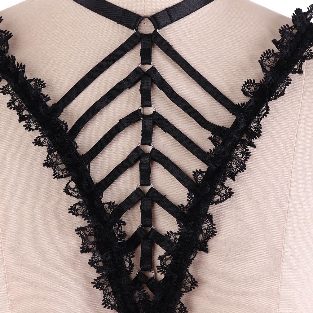 Nasty Bra for Sexy Couples Black Body Harness Lingerie