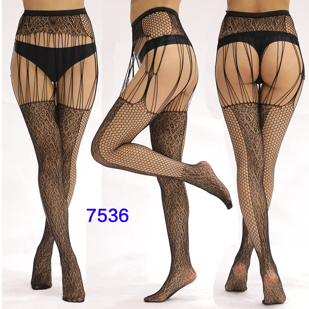 Nasty Crotchless Fishnet Tights Couples Pantyhose