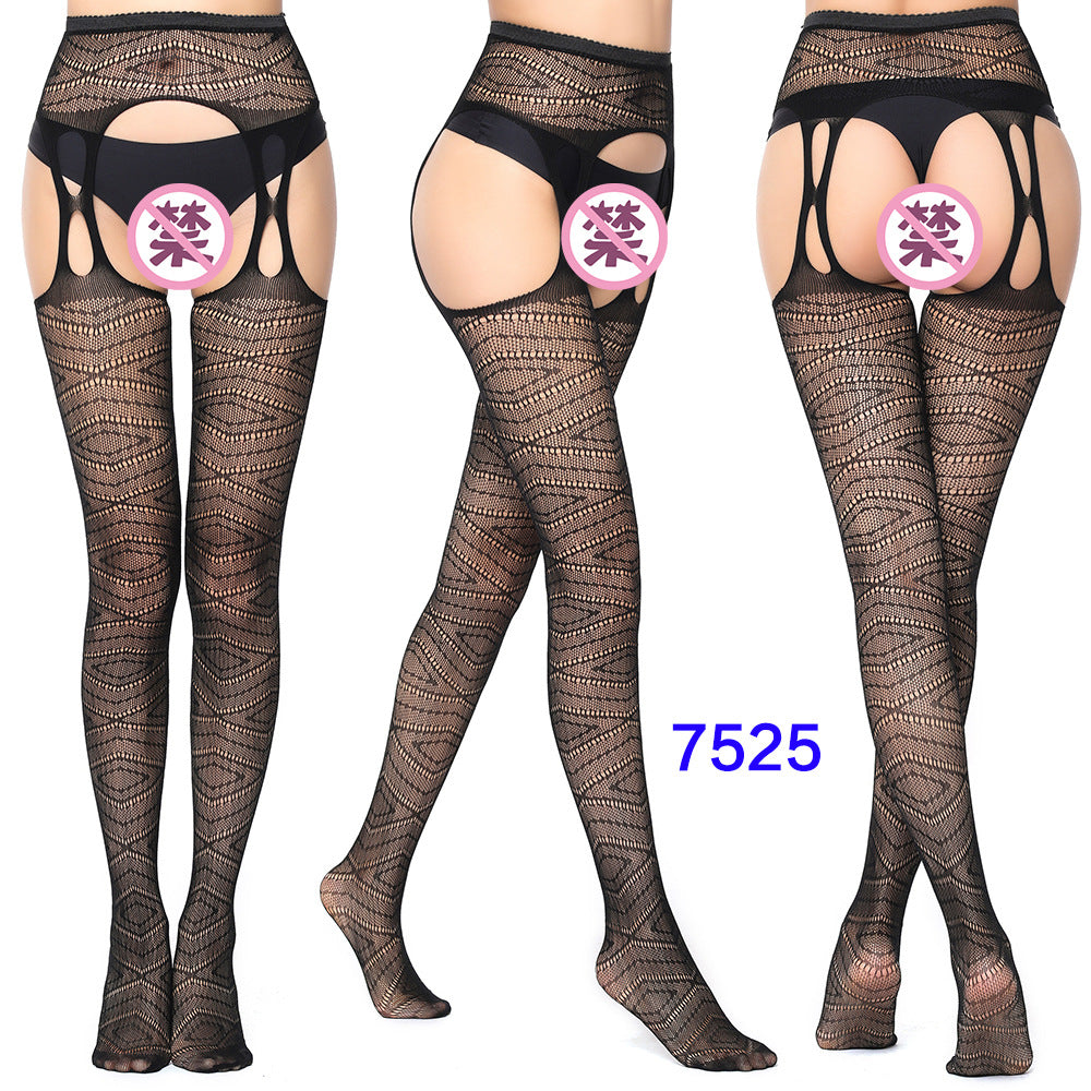 Nasty Crotchless Fishnet Tights Couples Pantyhose