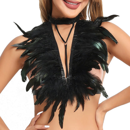 Nasty Harness Bra Couples Strappy Harness Lingerie Feather Bra