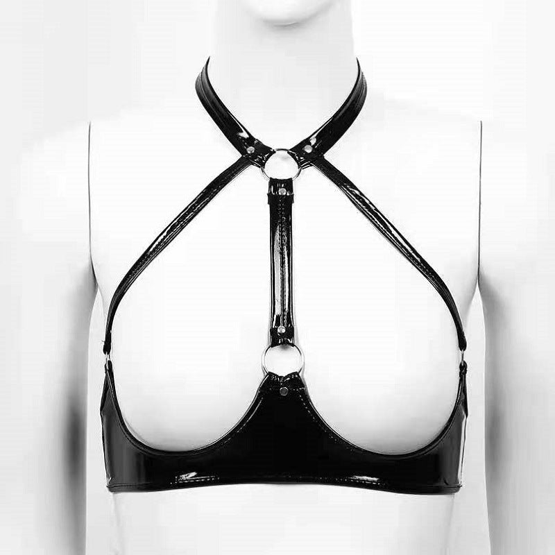 Nasty Harness Bra Faux Leather Lingerie Extreme Top