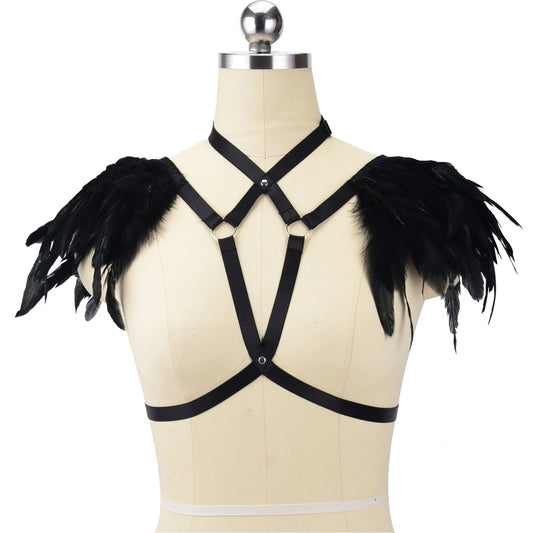 Nasty Sexiest Bra Couples Bdsm Harness Lingerie Feather Bra