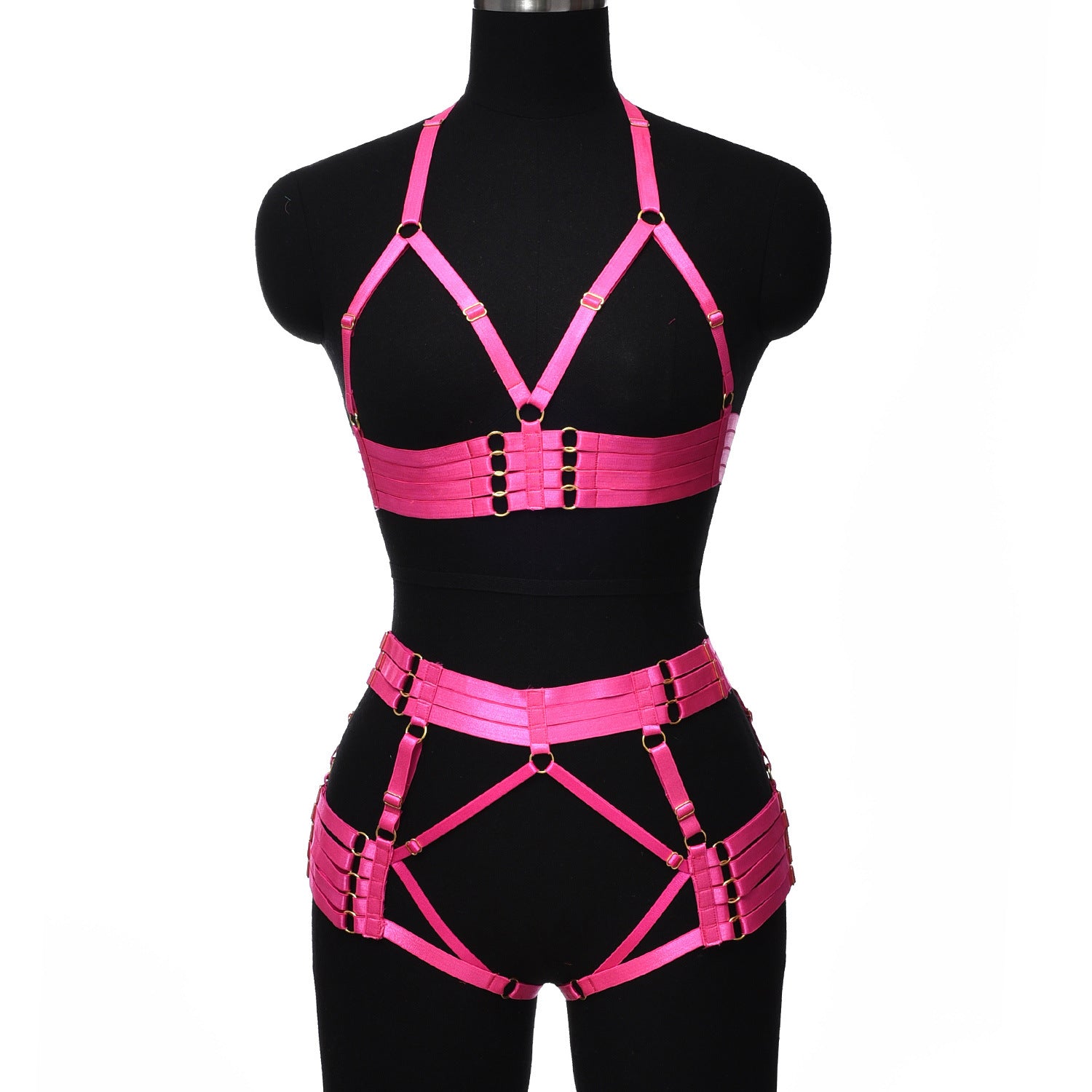 Nasty Sexy Blonde Lingerie Set Women  Bdsm Lingerie Harness Naughty Bra Panties