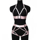 Nasty Sexy Blonde Lingerie Set Women  Bdsm Lingerie Harness Naughty Bra Panties