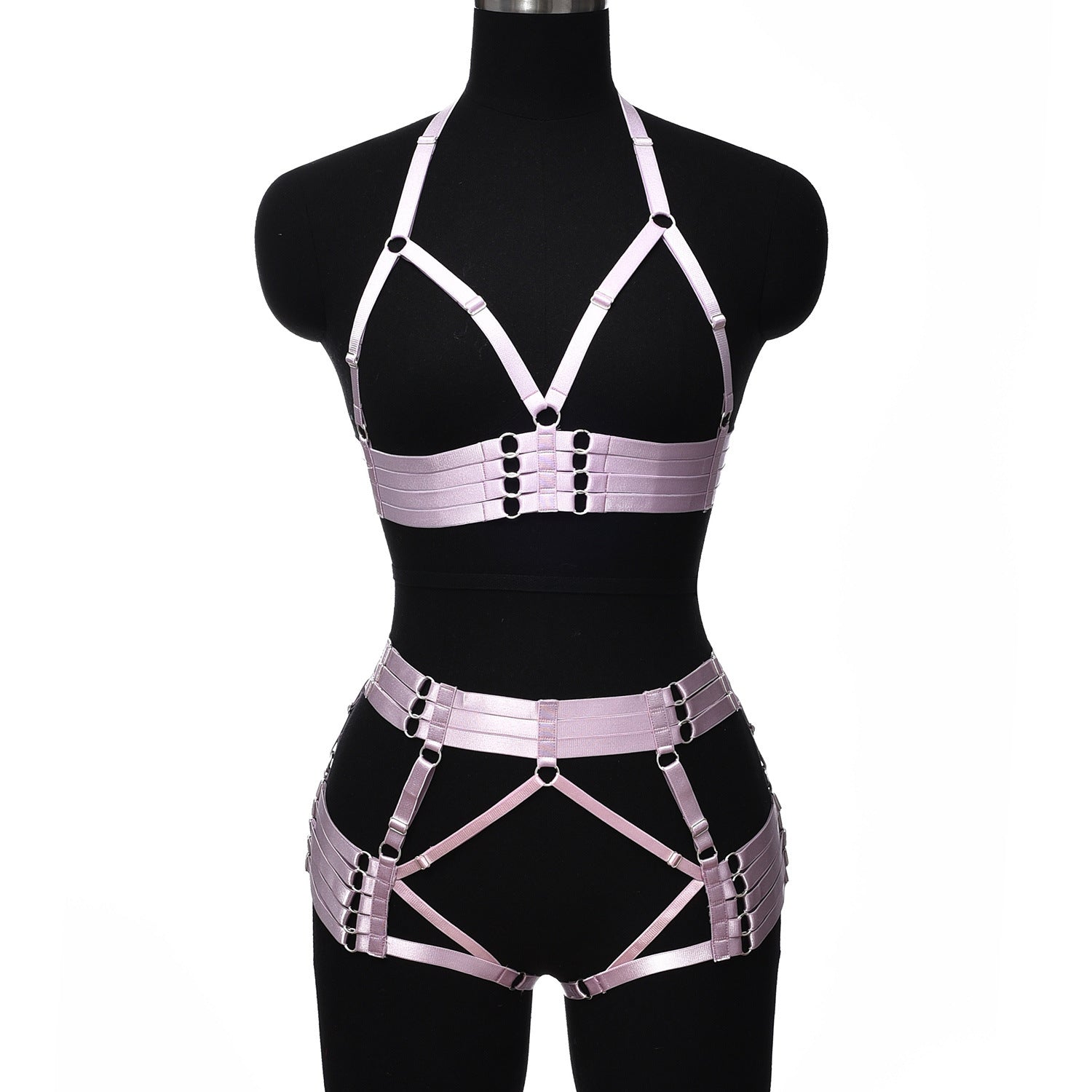 Nasty Sexy Blonde Lingerie Set Women  Bdsm Lingerie Harness Naughty Bra Panties