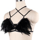 Nasty Sexy Bra Couples Bondage Harness Lingerie Feather Bra