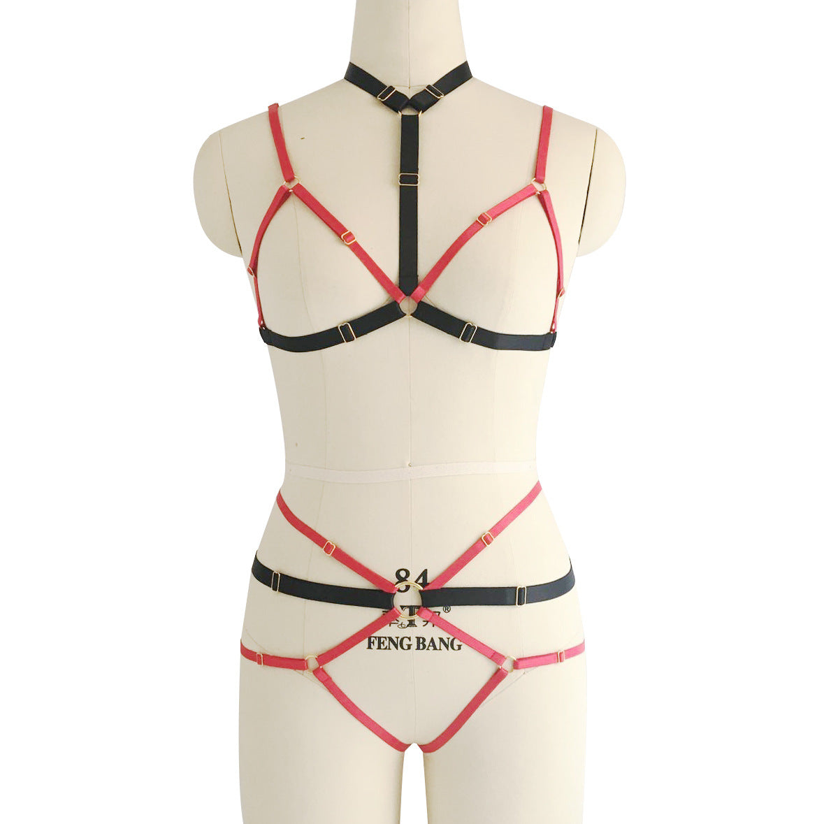Nasty Sexy Crotchless Lingerie Set Revealing Bdsm Lingerie Harness Women  Bra Panties