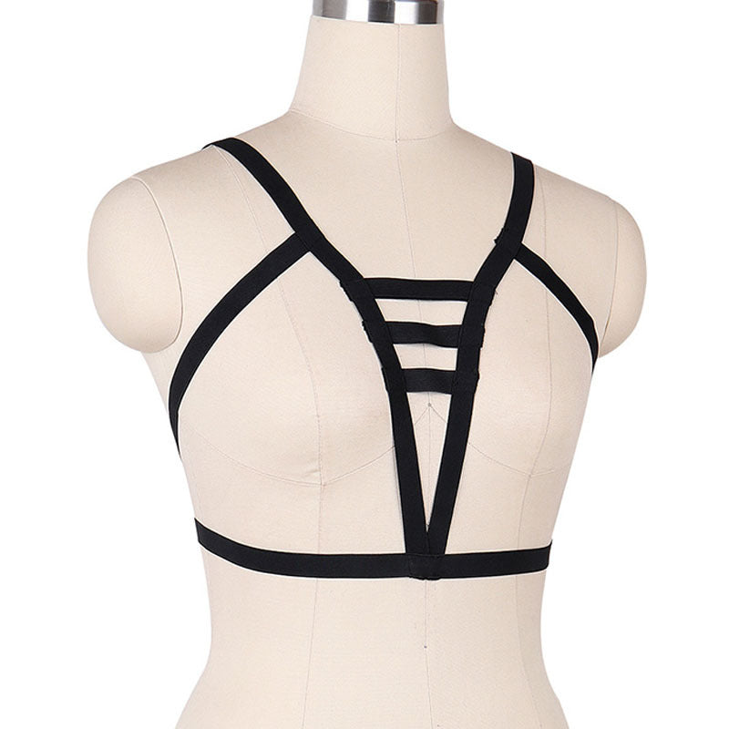 Nasty Strappy Bra Couples Black Body Harness Lingerie