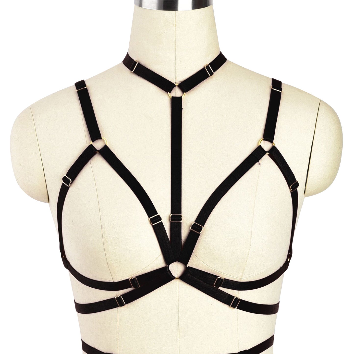 Nasty Strappy Bra Couples Black Body Harness Lingerie