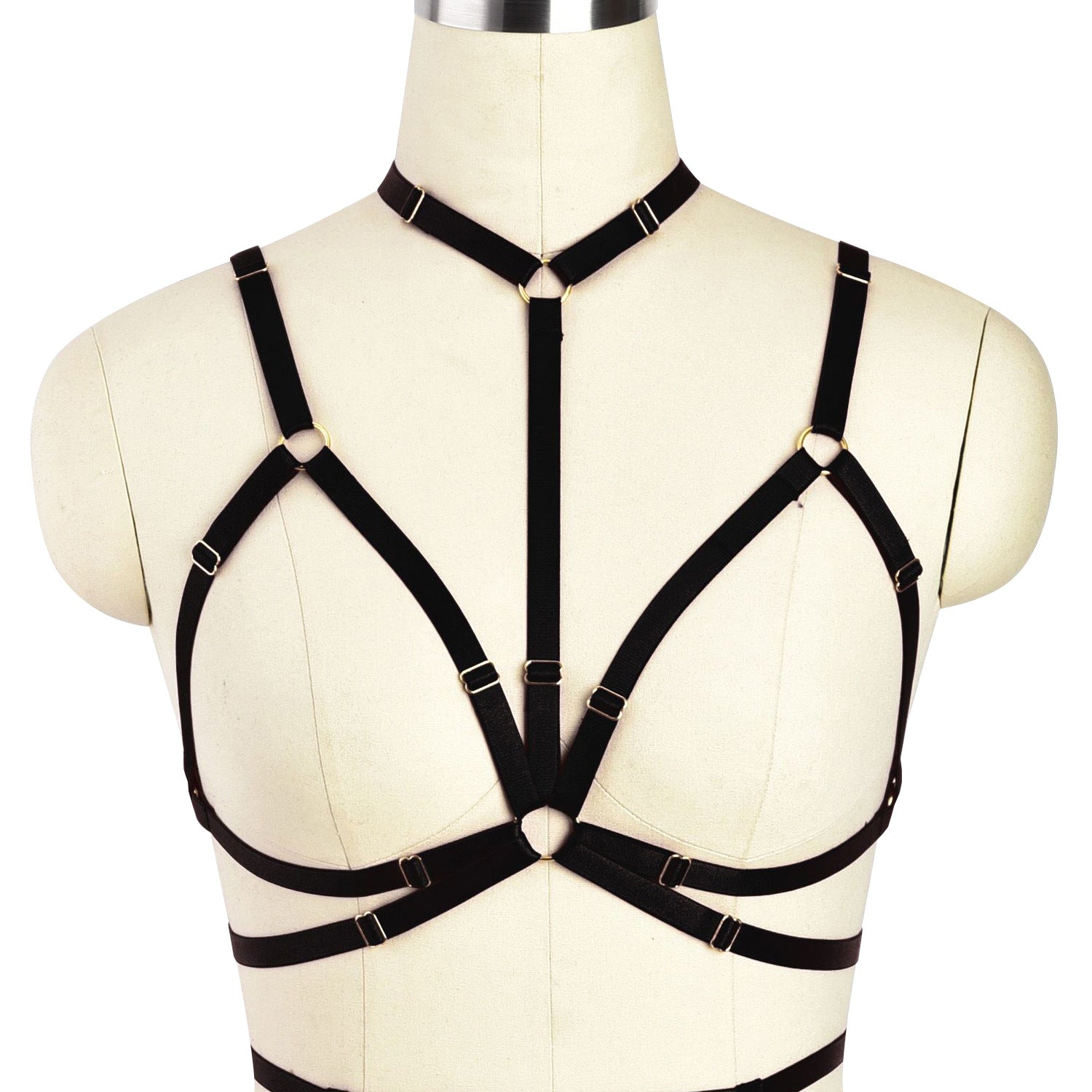 Nasty Strappy Bra Couples Black Body Harness Lingerie