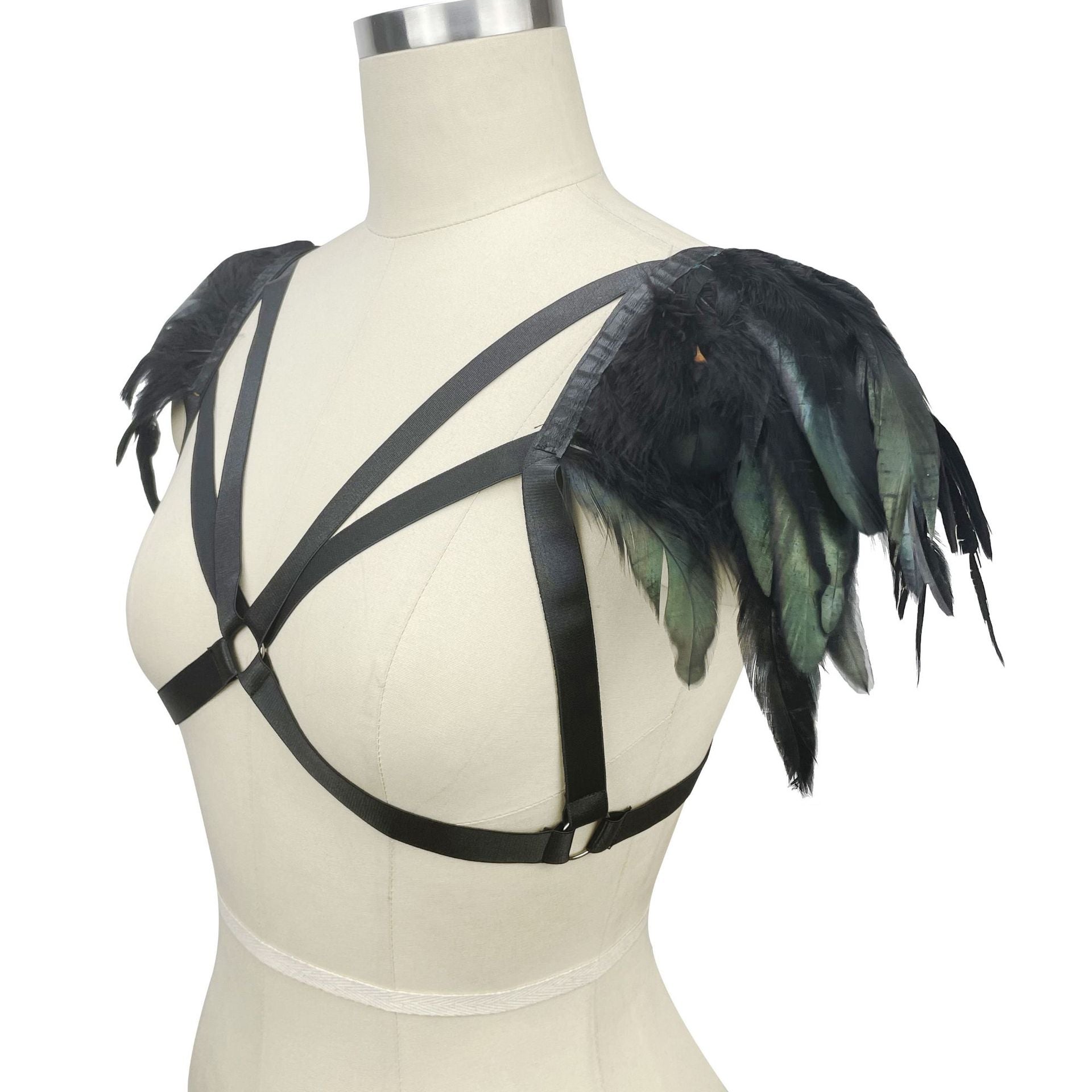 Naughty Harness Bra Wife Strappy Harness Lingerie Feather Bra