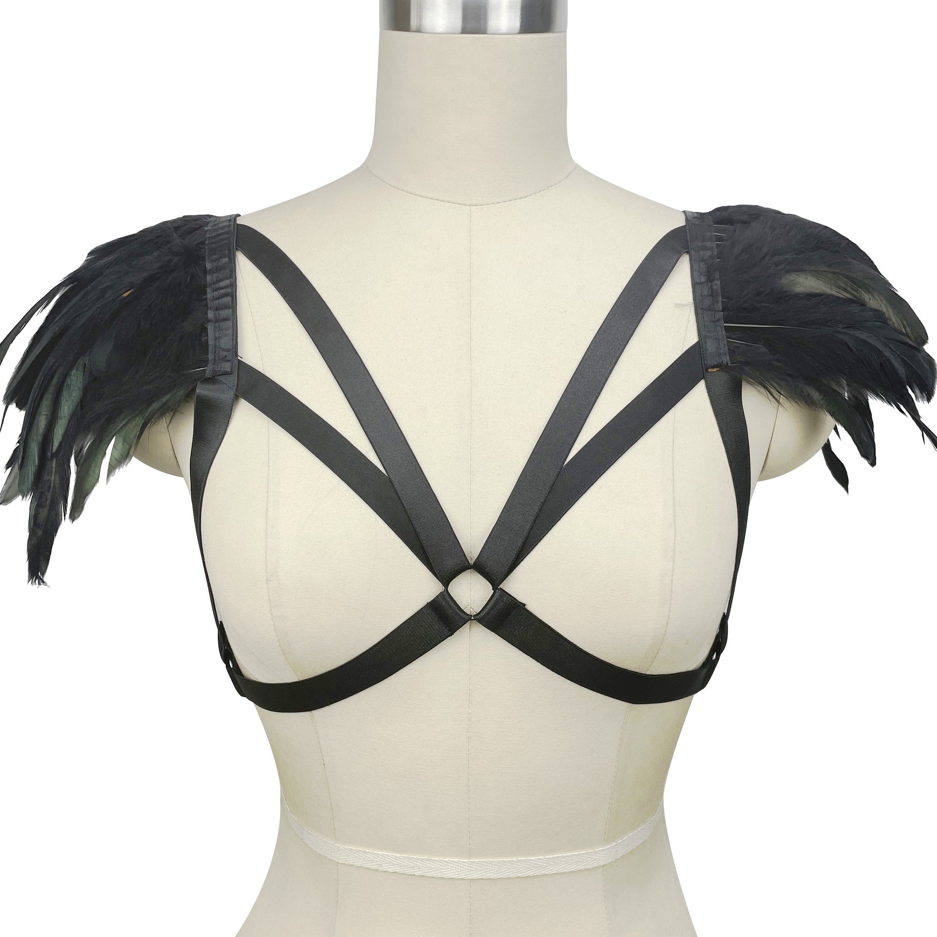 Naughty Harness Bra Wife Strappy Harness Lingerie Feather Bra