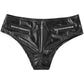 Naughty Panties Crotchless Black Leather Lingerie