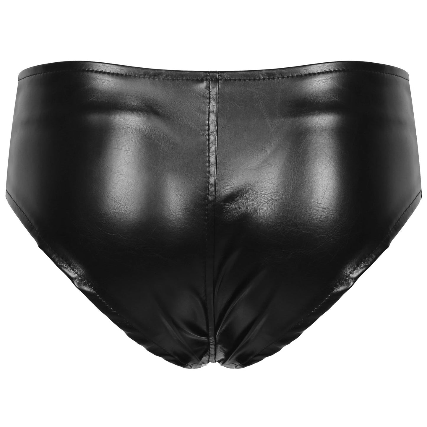 Naughty Panties Crotchless Black Leather Lingerie