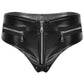 Naughty Panties Crotchless Black Leather Lingerie