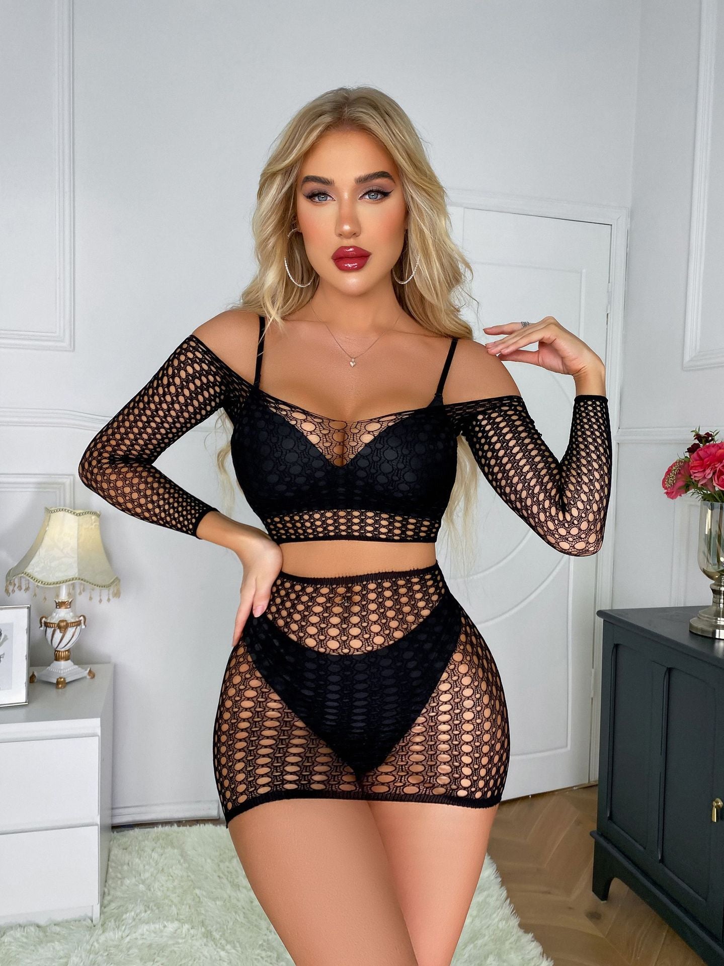 Naughty See Through Dress Sexy Submissive Plus Size Mesh Lingerie