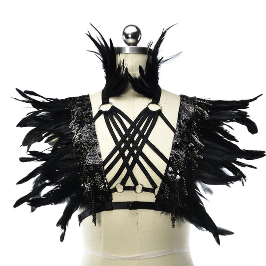 Naughty Sexiest Bra Wife Bdsm Harness Lingerie Feather Bra