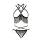 Naughty Sexy Black Lingerie Set Submissive Bondage Harness Lingerie Wife Bra Panties