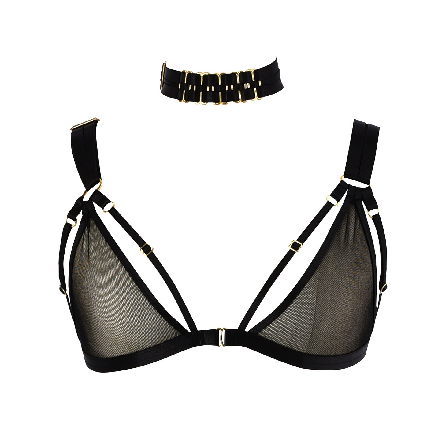 Naughty Strappy Bra Wife Black Body Harness Lingerie