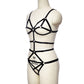 Naughty Womens Black Bodysuit Submissive Bondage Harness Lingerie Wife Teddy