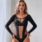 Naughty Womens Black Bodysuit Wife Sexy Fishnet Lingerie Slutty Teddy