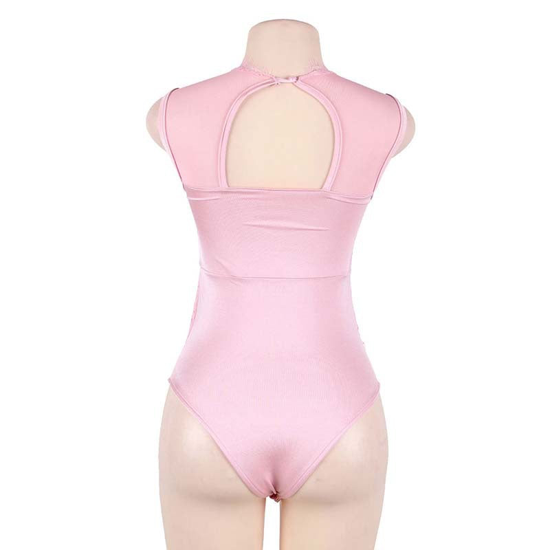 Nude Open Back Bodysuit Black lingerie for older women Slutty Teddy