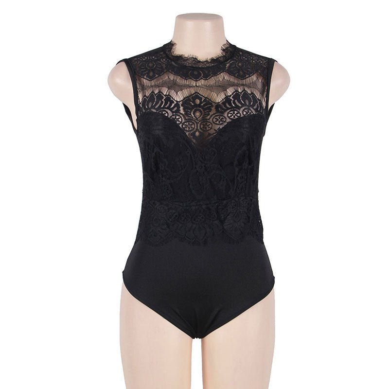 Nude Open Back Bodysuit Black lingerie for older women Slutty Teddy