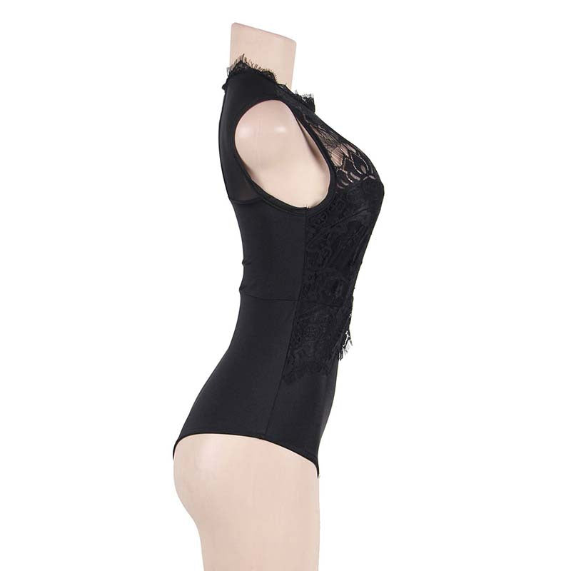 Nude Open Back Bodysuit Black lingerie for older women Slutty Teddy