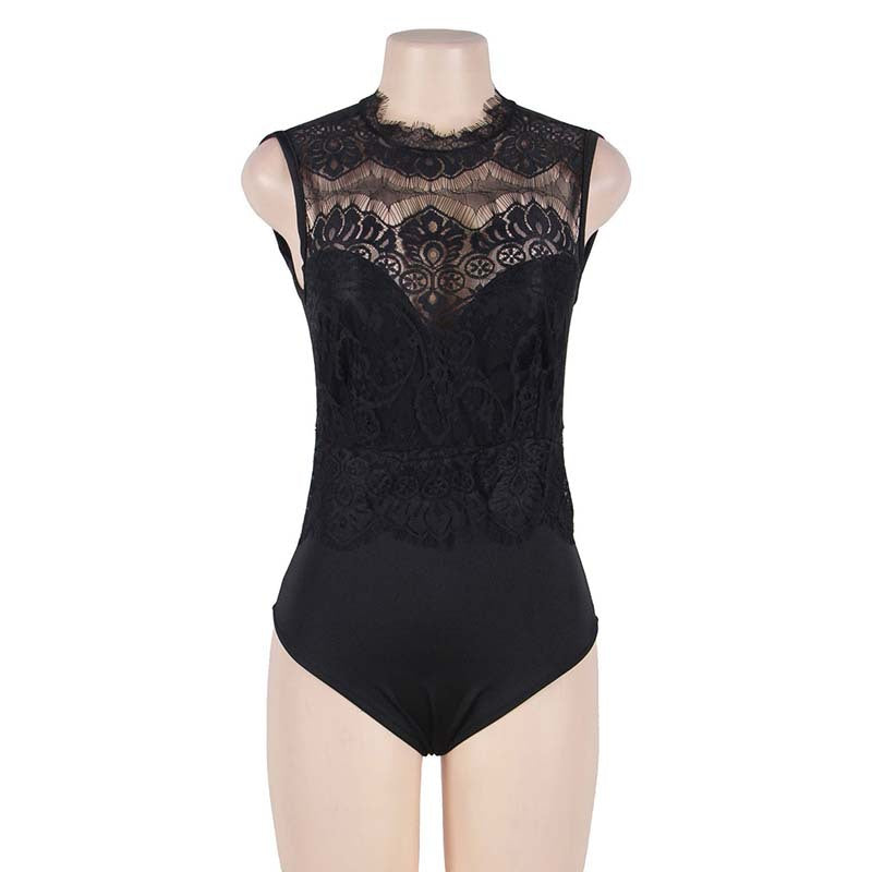 Nude Open Back Bodysuit Black lingerie for older women Slutty Teddy