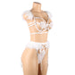 Nude Sexy Crotchless Lingerie Set Lace mature with lingerie Bra Panties