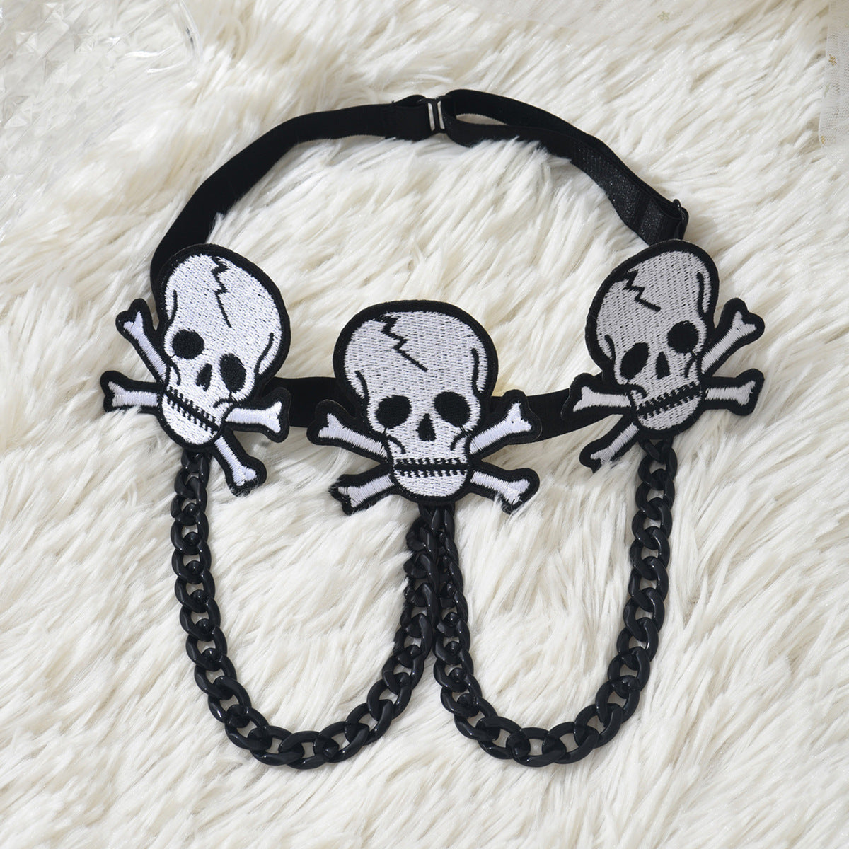Black Halloween Embroidered Leg Garter