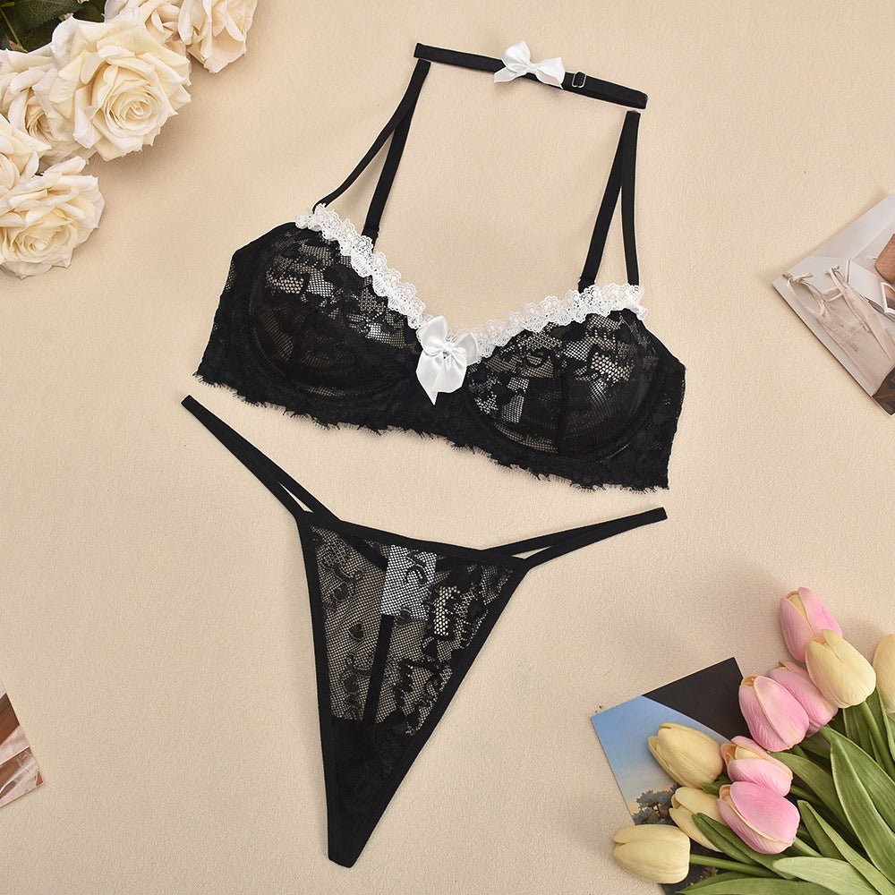 See Through Black Lace Lingerie Halloween Party Sheer