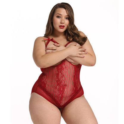 Uncensored Open Cup Bodysuit Plus Size