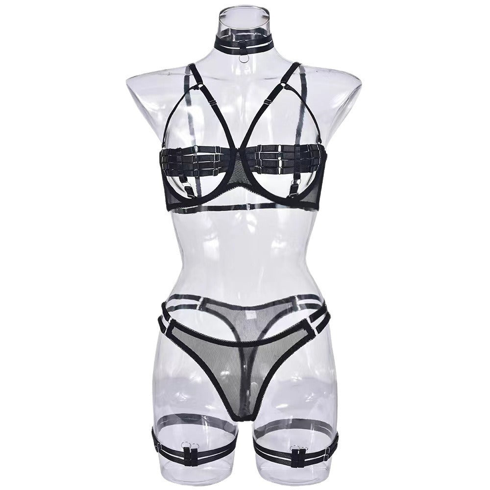 Womens Strap Garter Lingerie Set Latina Bra & Panty Extreme