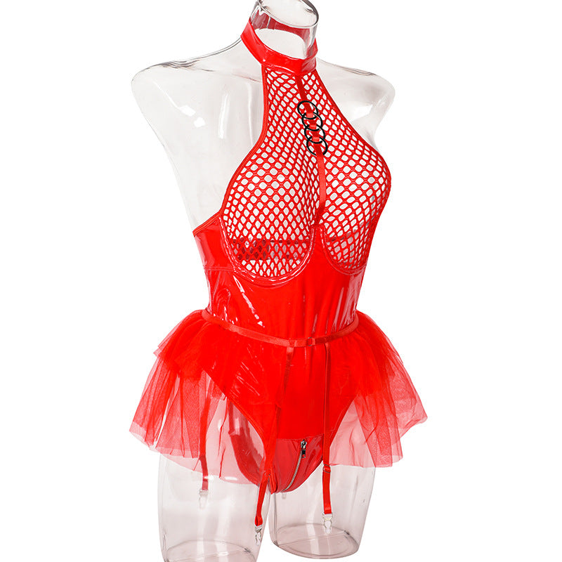 Women Lace Bodysuits Slutty Bdsm Lingerie Harness Teddy