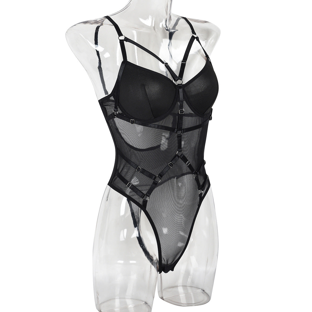 Sexy Lingerie Harness Teddy White