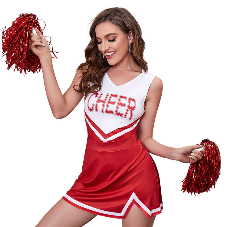 Intimate Sexy Cheerleader Halloween Costume Revealing Lingerie Anime Dress