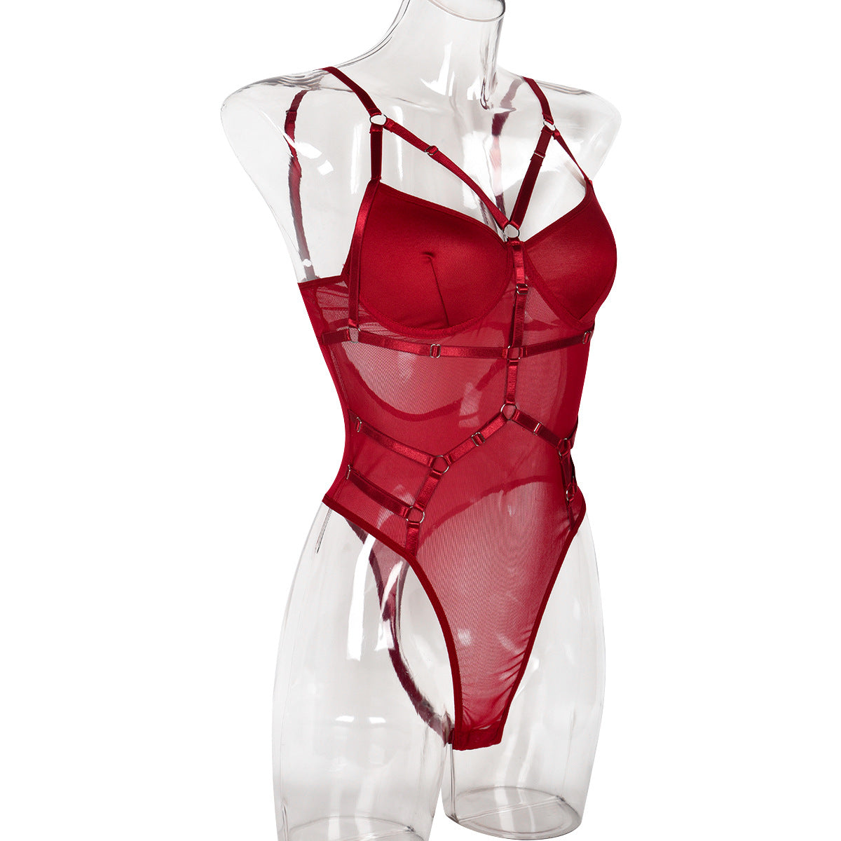 Sexy Lingerie Harness Teddy White