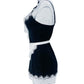 Couples Sexy Black Nasty Maid Dress Lingerie Role Play Costume