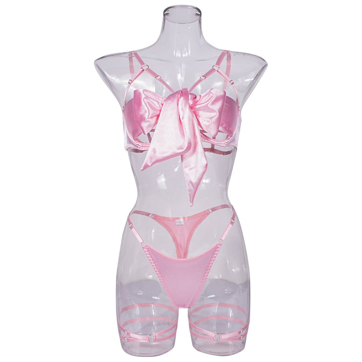 Women Lingerie With Garter Belts Set Intimate Bra & Panty See Thru