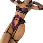 Lace Lingerie With Garter Belt Set Extreme Bra & Panty Black