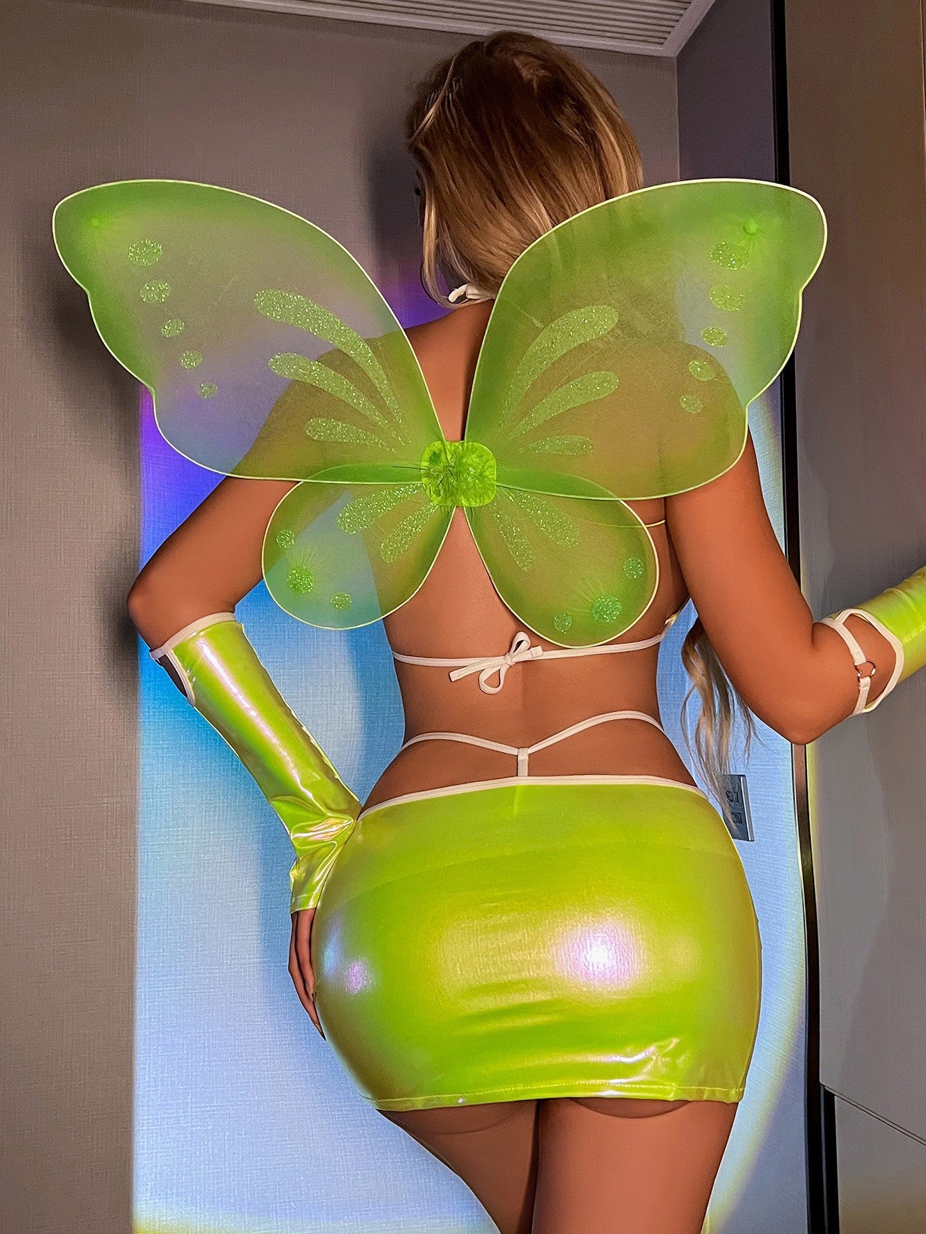 Green Sexy Lingerie Fairy Costume with Gloves