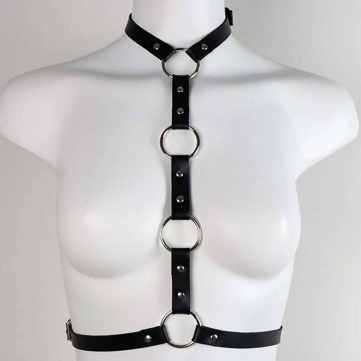 Black Leather Chest Harness