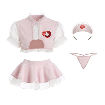 White Dress Extreme Sexy Nurse Costumes Role Playing Lingerie