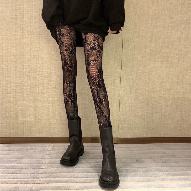 Black Crotchless Black Tights Latina Pantyhose