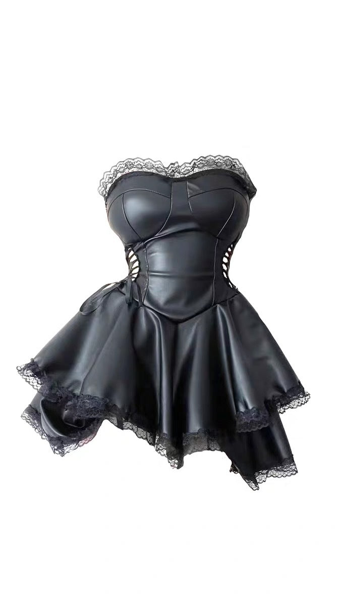 Pleather Mini Dress