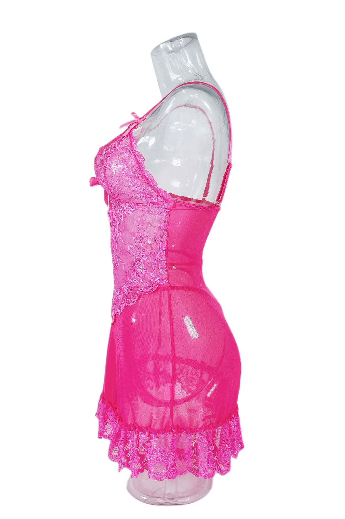 Pink Sheer Babydoll Dress