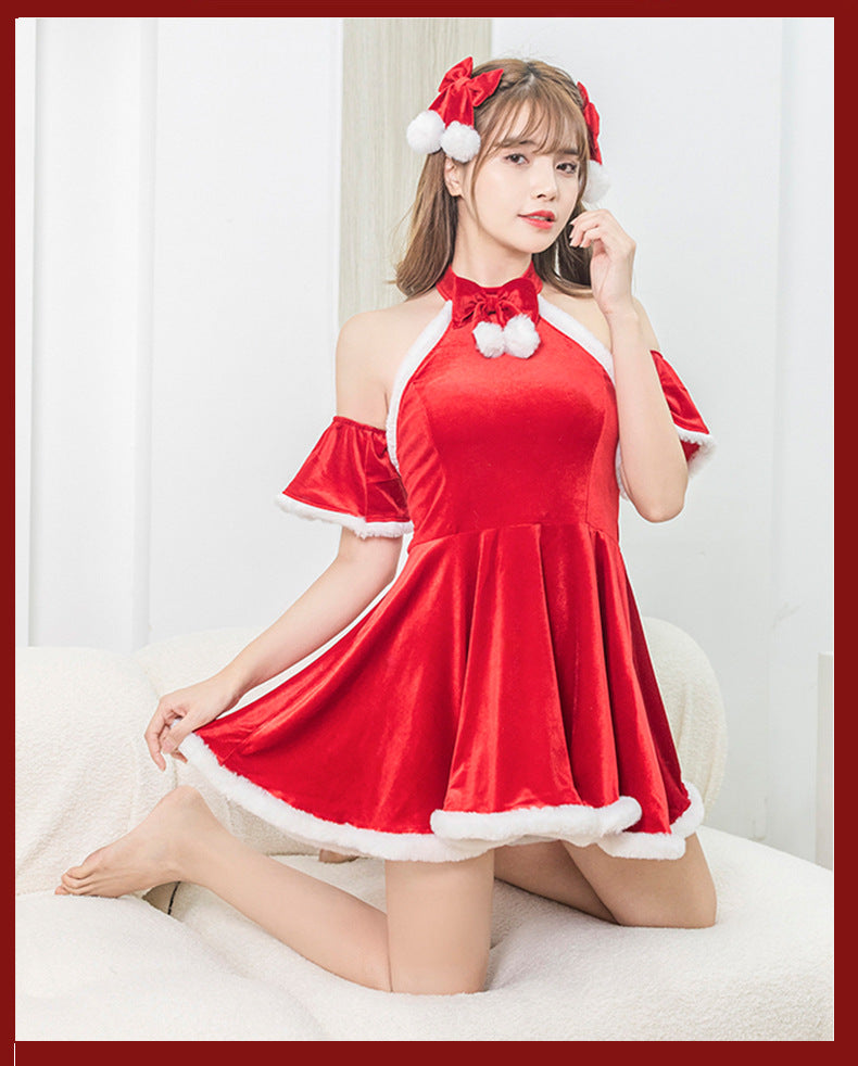 Intimate Sexy Female Christmas Costumes Submissive Lingerie Cosplays Dress Nasty