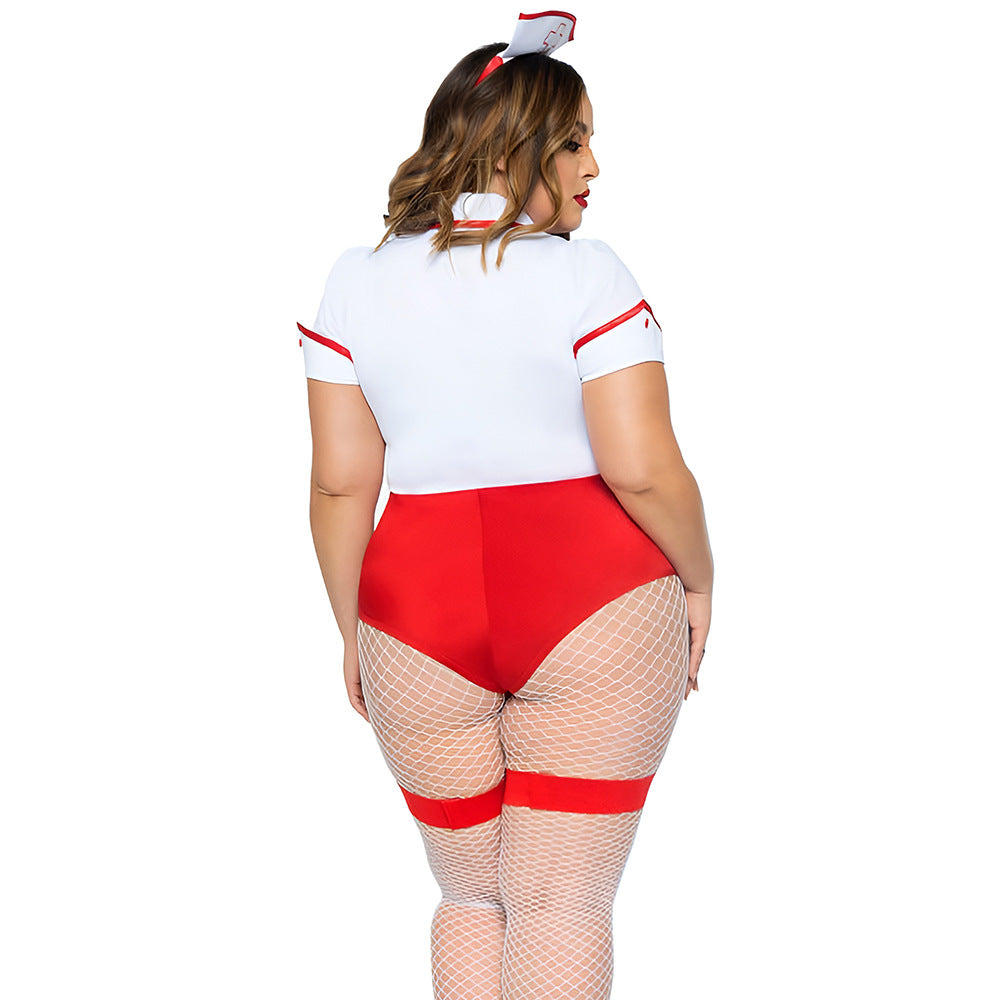 Plus Size Revealing Sexy Doctor And Nurse Costume Latina Lingerie Cosplays Bodysuit